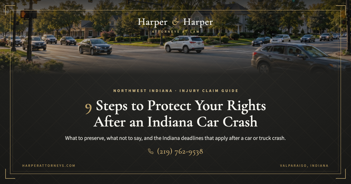 Harper & Harper, LLC: 9 steps to protect your rights after an Indiana car crash